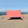 Neso Gigante Portable Beach Tent Sun Shelter - Lightweight Beach Shade Canopy - Easy Setup for Family Outings - Patented Reinforced Corners - UPF 50+ Sun Protection - 8ft Tall, 11 x 11ft - Coral view 1