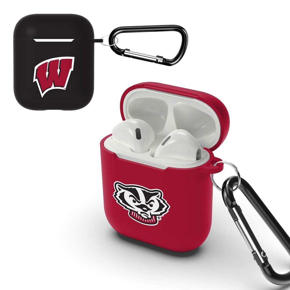 SOAR NCAA Protective Case for Apple Airpods - 2 Pack, Wisconsin Badgers