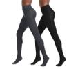 No nonsense Women's Super Opaque Control-Top Tights, Black/Cobblestone, X-Large view 1