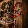 CHALLENGER Nylon Horse Beaded Halter Nickle Plated Hardware w/Lead Rope Tack Red 606175RD view 3