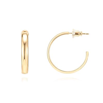 PAVOI Minimalist Huggie Earrings, 14K Gold Plated, Yellow Gold, Size 25