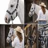 CHALLENGER Nylon Horse Beaded Halter Nickle Plated Hardware w/Lead Rope Tack Lime 606175BK view 4