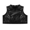 Oyolan Kids Girls Metallic Turtleneck Sleeveless Tank Tops for Ballet Dance Workout Gym Black 8 view 3