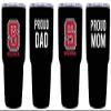 NC State Wolfpack Proud Mom and Dad 24 oz Insulated Stainless Steel Tumblers 2 Pack Black. Officially Licensed Collegiate Product view 1