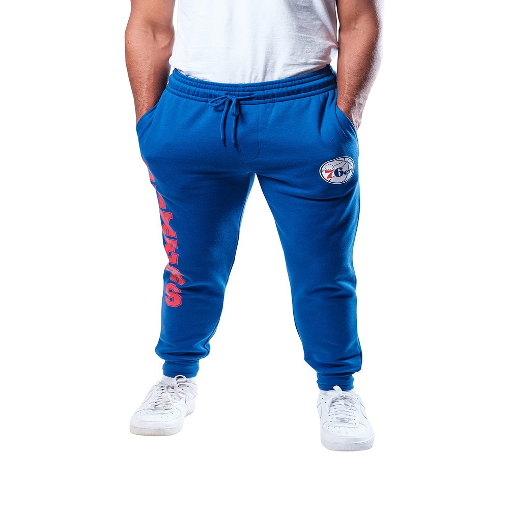 Ultra Game NBA Men's Super Soft Team Jogger Sweatpants, Philadelphia 76ers, Heather Gray 18, Large