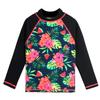 Girls Two Piece Swimsuit Floral UPF 50+ Rash Guard Set Kids Swimwear S301_BlackFlower_6A view 2