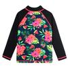 Girls Two Piece Swimsuit Floral UPF 50+ Rash Guard Set Kids Swimwear S301_BlackFlower_6A view 3