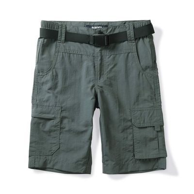 OCHENTA Boys Quick Dry Cargo Shorts Lightweight Hiking Shorts for Athletic Outdoor Fishing with Belt Grey Tag 140 7-8