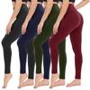 CAMPSNAIL 4 Pack Leggings for Women - High Waisted Tummy Control Yoga Pants for Workout Gym Black Leggings Plus Size Dance view 2