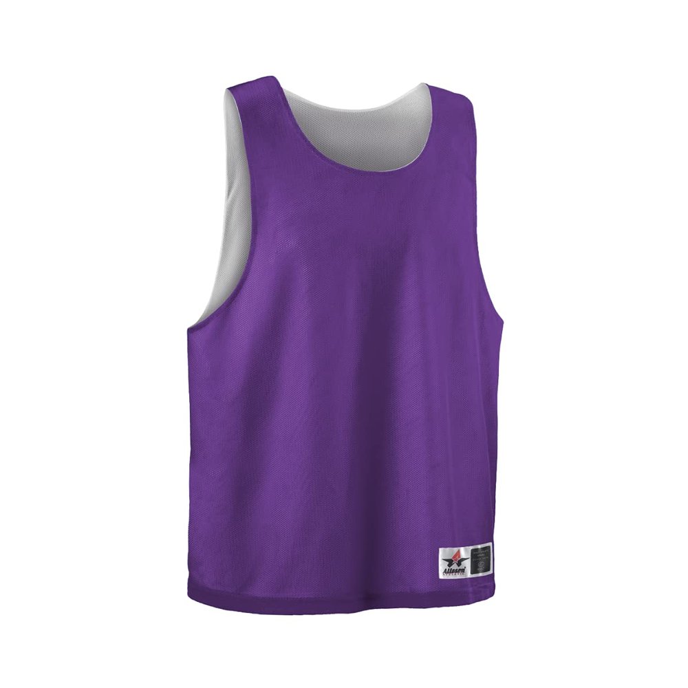 Alleson Athletic Women's Standard Lacrosse Reversible Pinnie, Purple/White, Large/X-Large