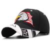 Anna-Kaci USA American Flag Patriotic Eagle Hawk Embossed 3D Adjustable Velcro Baseball Caps Hats, White USA view 1