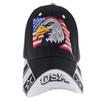 Anna-Kaci USA American Flag Patriotic Eagle Hawk Embossed 3D Adjustable Velcro Baseball Caps Hats, White USA view 2