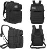 QT&QY 45L Military Tactical Backpacks Molle Army Assault Pack 3 Day Bug Out Bag Hiking Treeking Rucksack black view 2