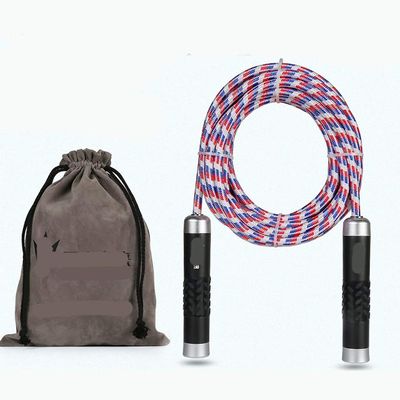 ZSH Jump Rope Aluminum Alloy Handle Skipping Gym School Group Multi Person Rope Jumping Fitness Equipment Skipping Rope 4-15m with Storage Bag (Size : 6M)