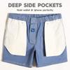 maamgic Men's Classic-fit 5.5" Cotton Casual Shorts Elastic Waistband with Multi-Pocket Daily Wear Walking Summer Outfit Blue 33 view 4