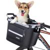 COFIT Detachable Bike Basket Front, Foldable Bicycle Dog Carrier for Small Pet, Shopping, Commuting, Camping and Outdoor Cargo Bag with Side Pouches, Black view 1