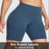 baleaf Biker Shorts Women Yoga Gym Workout Spandex Running Volleyball Tummy Control Compression with Pockets Soft 8" Blue XXL view 2