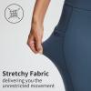 baleaf Biker Shorts Women Yoga Gym Workout Spandex Running Volleyball Tummy Control Compression with Pockets Soft 8" Blue XXL view 3