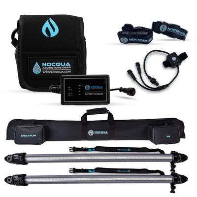 Nocqua Spectrum P2 LED Paddleboard Lights Color Changing, Waterproof & Rechargeable, Night Kayak & Paddleboard Lights System, LED Lights for SUP, SOT, Kayak & Canoes, Travel Case Included