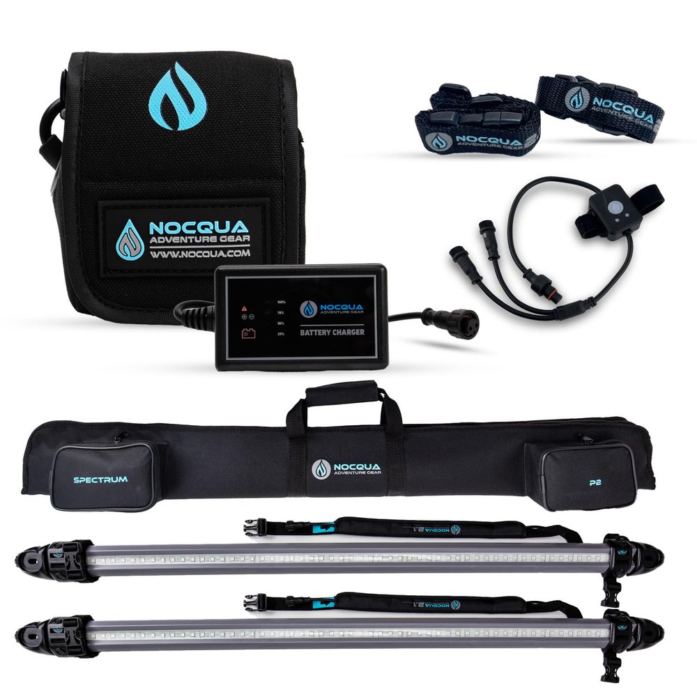 Nocqua Spectrum P2 LED Paddleboard Lights Color Changing, Waterproof & Rechargeable, Night Kayak & Paddleboard Lights System, LED Lights for SUP, SOT, Kayak & Canoes, Travel Case Included