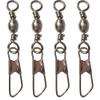 100 pcs Barrel Swivel Bearing with Safty Snap Connector Solid Rings Pin Fishing Connectors +A (8#) view 2