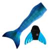Mermaid Tail and Monofin for Swimming with MER-Shield Tip Protection, Adult Sizes (Blue Lagoon - Turquoise Monofin, Adult S (JS 4-6)) view 1