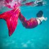 Mermaid Tail and Monofin for Swimming with MER-Shield Tip Protection, Adult Sizes (Fiji Red - Red Monofin, Adult M (JM 8-10)) view 4