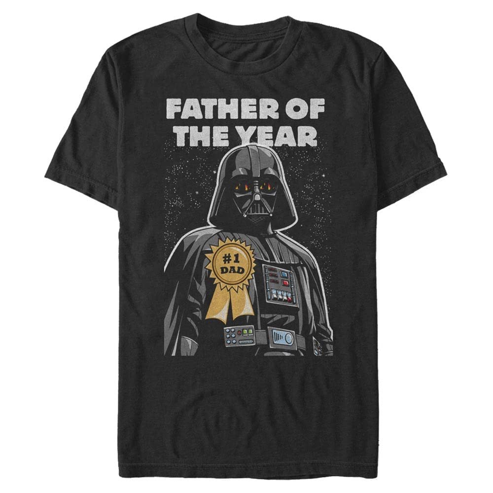 STAR WARS Mens Officially Licensed Tees For Dad T-Shirt, Father Of The Year, Medium US