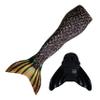 Mermaid Tail and Monofin for Swimming with MER-Shield Tip Protection, Adult Sizes (Sea Monster - Black Monofin, Adult S (JS 4-6)) view 1