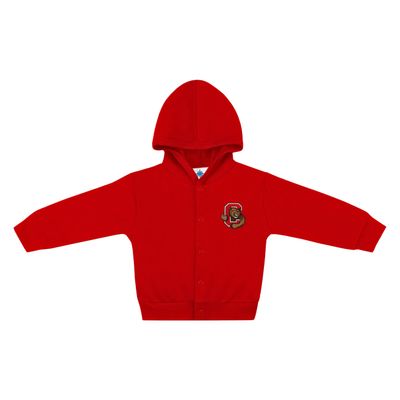 Creative Knitwear College Baby NCAA Officially Licensed Snap Hooded Jacket - Cornell Big Red Bear Logo - Red - 3T