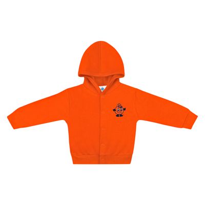 Creative Knitwear College Baby NCAA Officially Licensed Snap Hooded Jacket - Syracuse Orange Otto Mascot Logo - Orange - 4T
