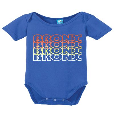 Bronx New York Retro 70s Funny Bodysuit Baby Romper Royal 6-12 Month (12M)