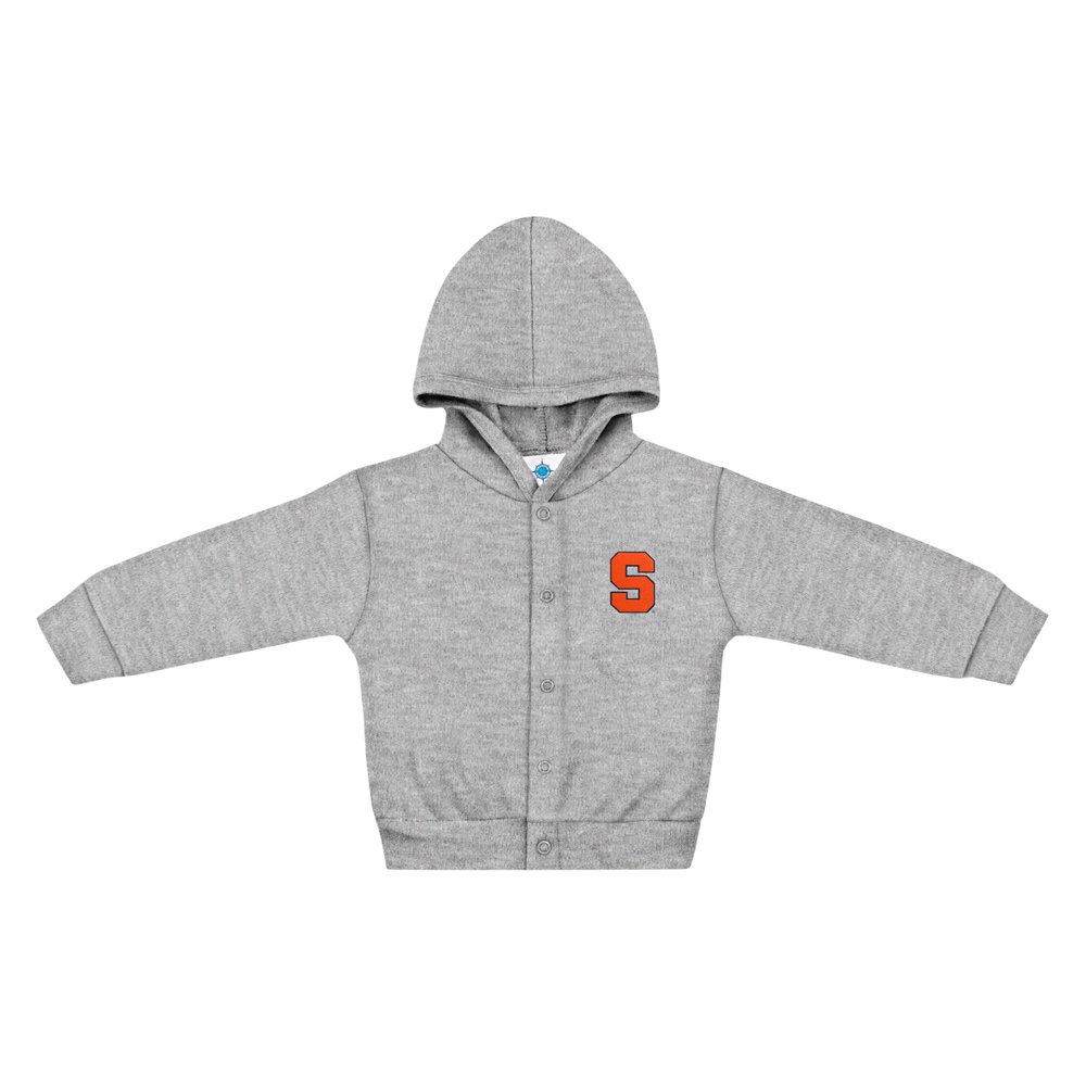 Creative Knitwear College Baby NCAA Officially Licensed Snap Hooded Jacket - Syracuse Orange S Logo - Oxford - 3T