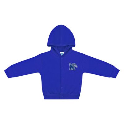 Creative Knitwear College Baby NCAA Officially Licensed Snap Hooded Jacket - Memphis Tigers Logo - Royal - 0-3 Months