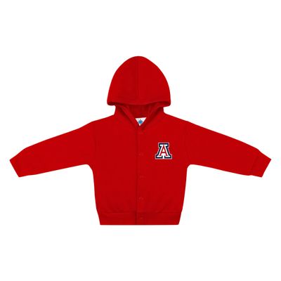 Creative Knitwear College Baby NCAA Officially Licensed Snap Hooded Jacket - Arizona Wildcats Logo - Red - 3T