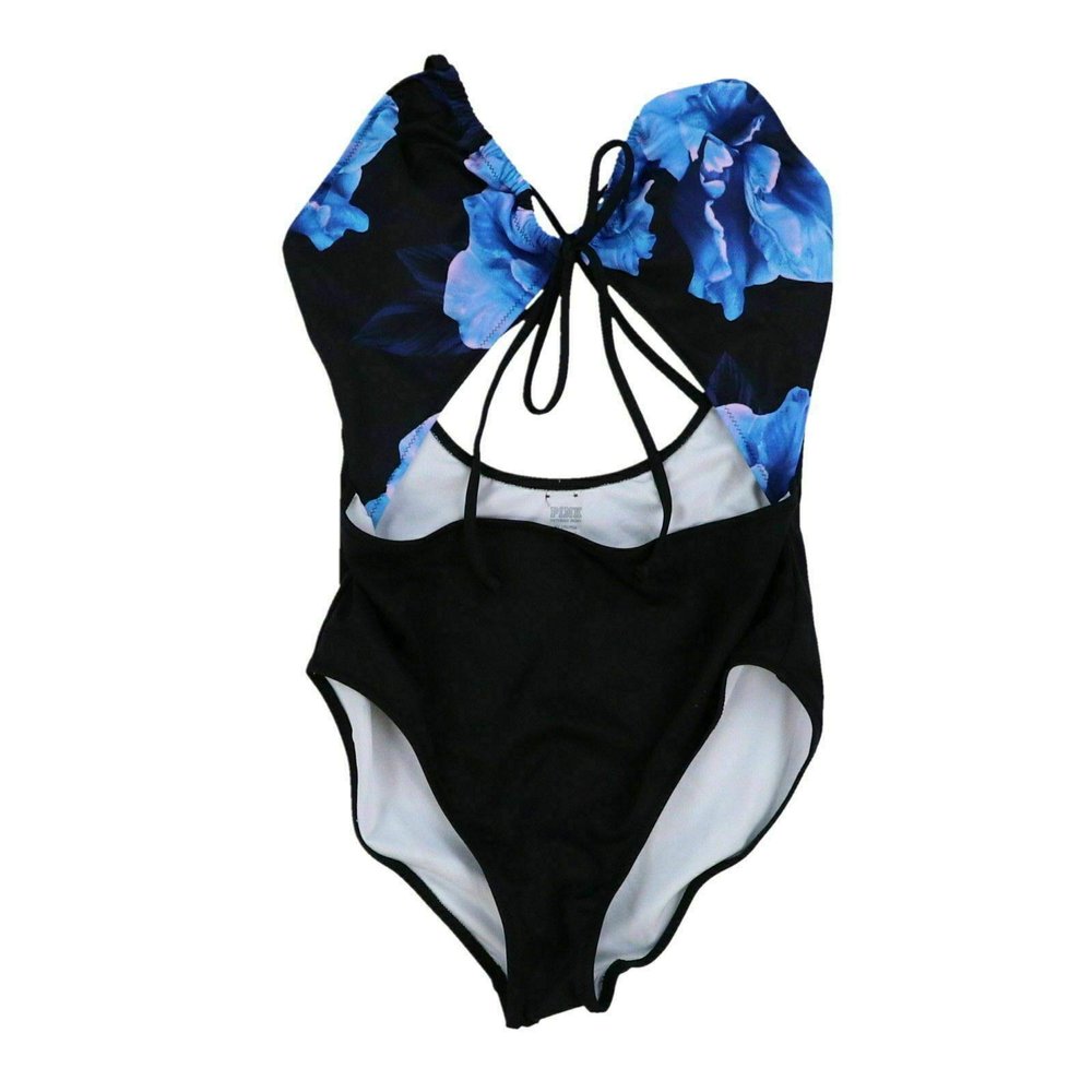 Victoria's Secret Pink Swim One Piece Monokini Bathing Suit (S, Blue Black)