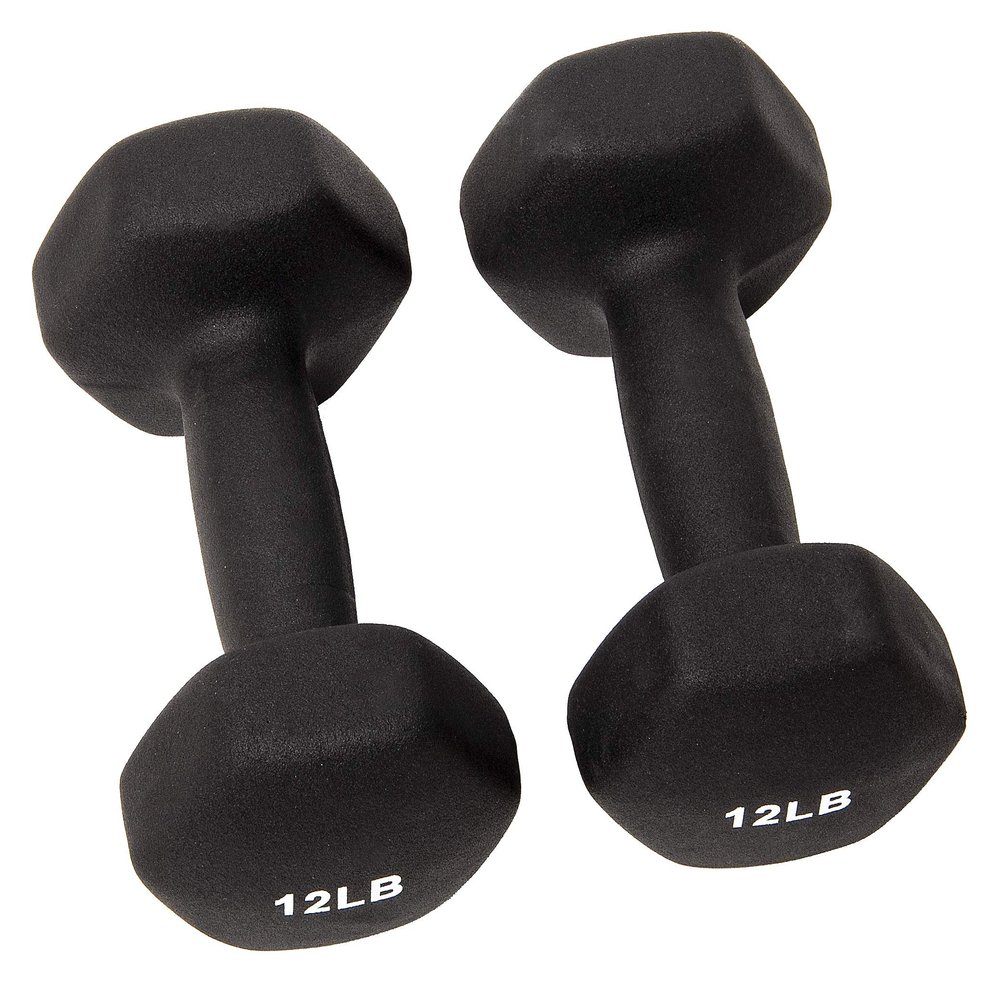 Fitvids BalanceFrom Set of 2 Neoprene Coated Non-Slip Grip Dumbbell Weights, Black