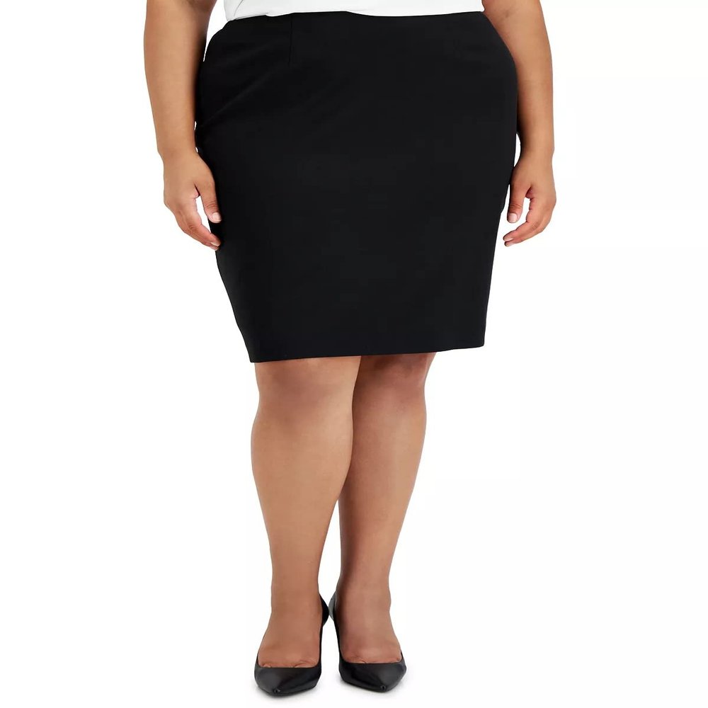 Kasper womens Solid Compression Skirt, Black, 14 US