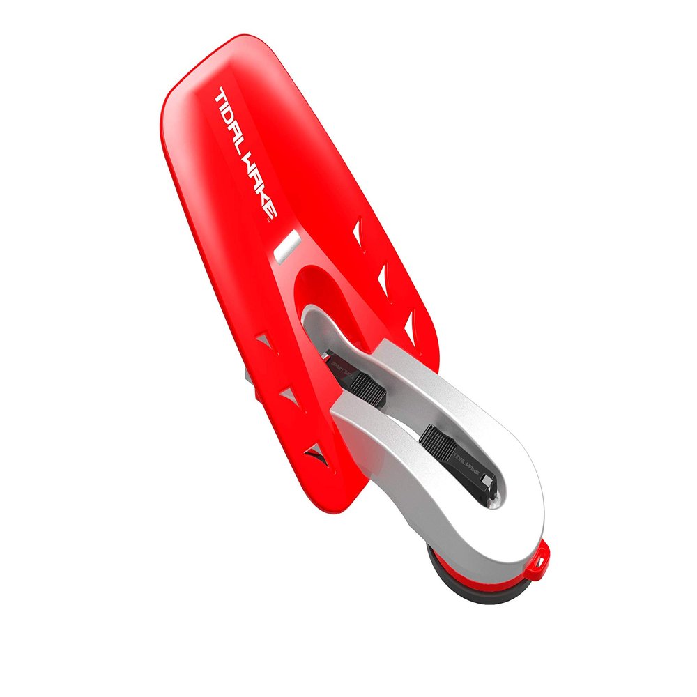 Tidal Wake XLR8 WakeSurf Shaper -Wave Generator for The Best Wake-Surfing Waves, Wakesurf Creator Solution for Inboards, V-Drive, Forward Drive Boats - Floating (Silver/Red)
