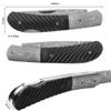 YOUSUNLONG Folding Pocket Knife 175mm - Damascus Steel Blade - Tactical Knife Good For Camping Hunting Survival - Include Leather Sheath And Wooden Knife Box - Buffalo Horn Handle view 2