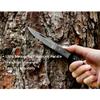 YOUSUNLONG Folding Pocket Knife 175mm - Damascus Steel Blade - Tactical Knife Good For Camping Hunting Survival - Include Leather Sheath And Wooden Knife Box - Buffalo Horn Handle view 4