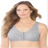 Comfort Choice Women's Plus Size Cotton Front-Close Wireless Bra - 42 DDD, Heather Grey view 1