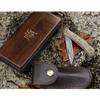 YOUSUNLONG Folding Knife - Pocket Knife Overall 175mm - Japanese Damascus Steel Blade - Natural Antelope Horn Handle with Leather Sheath and Natural Walnut Wooden Knife Box for Camping Hiking Fishing view 4