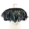 SmilePunk Gothic Punk Dark Retro Short Feather Cloak Customized Fit for Show Stage Cosplay Black view 2