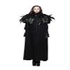 SmilePunk Gothic Punk Dark Retro Short Feather Cloak Customized Fit for Show Stage Cosplay Black view 4