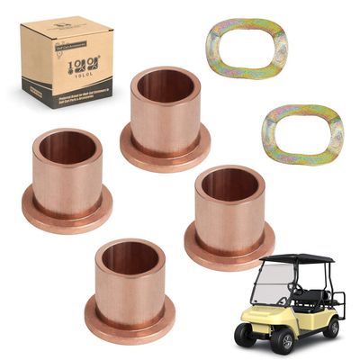 10L0L Golf Cart Flanged Spindle Bronze Bushing, King Pin Steering Knuckle Bushing Kit for Club Car Precedent 2004-Up OEM# 102288201, 102288401