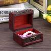 Jewelry Box, Mini Classical Wooden Jewelry Necklace Bracelet Storage Box Chest Case Holder Organizer, 8 x 6.5 x 6cm view 2