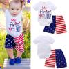 FYMNSI My First 4th of July Baby Boys Outfit American Flag Romper Stars Stripes Shorts Independence Day Patriotic Clothes Set White - (My First 4th of July) 0-3 Months view 2