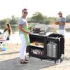 Giantex Outdoor Camping Kitchen Table, Portable Camping Grill Table with Windscreen and Remove Sink, Outdoor Camping Cook Station for BBQ Party Picnics Backyard Activities view 4