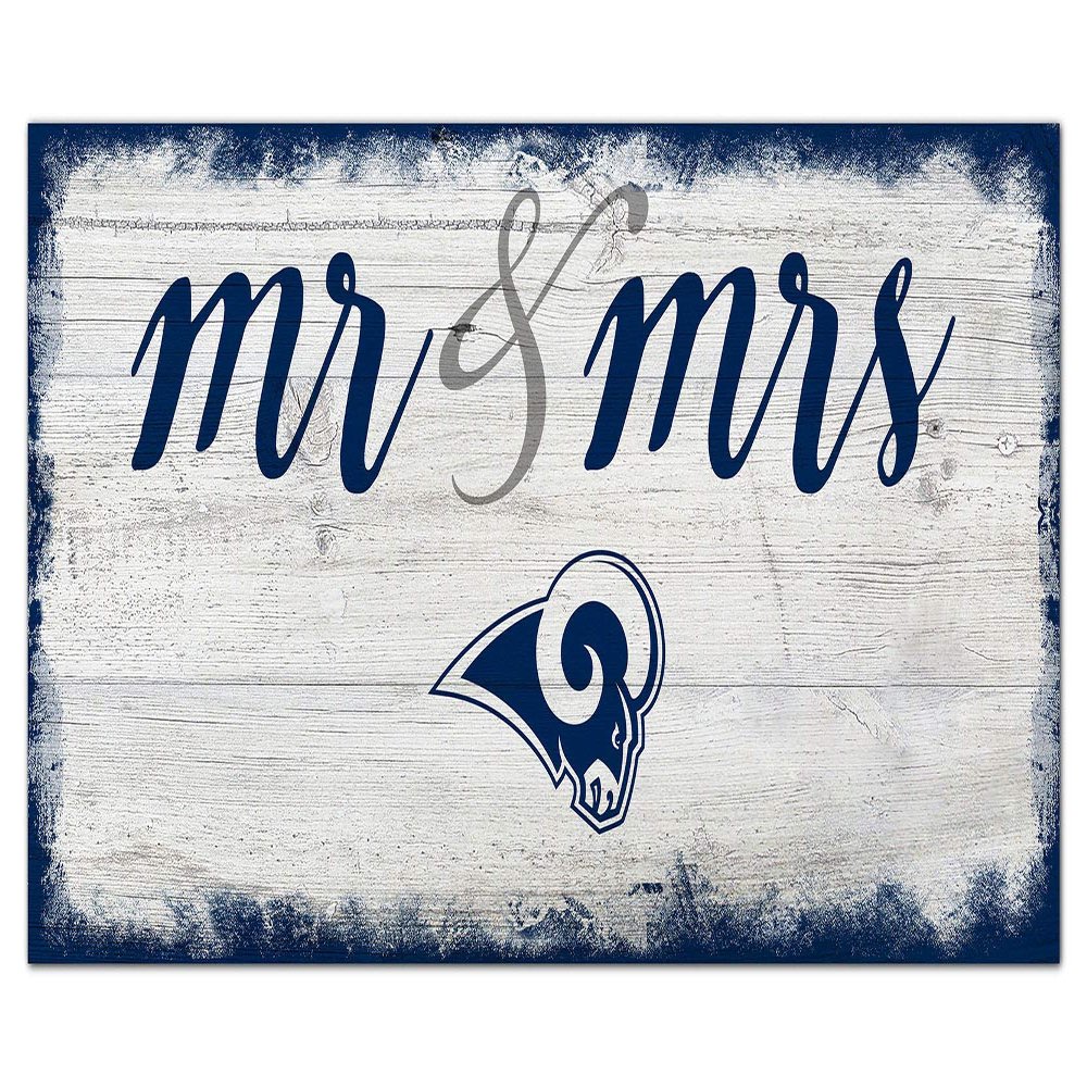 Fan Creations NFL St. Louis Rams Unisex Los Angeles Rams Script Mr & Mrs Sign, Team Color, 6 x 12